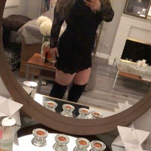 Black long sleeve lace dress